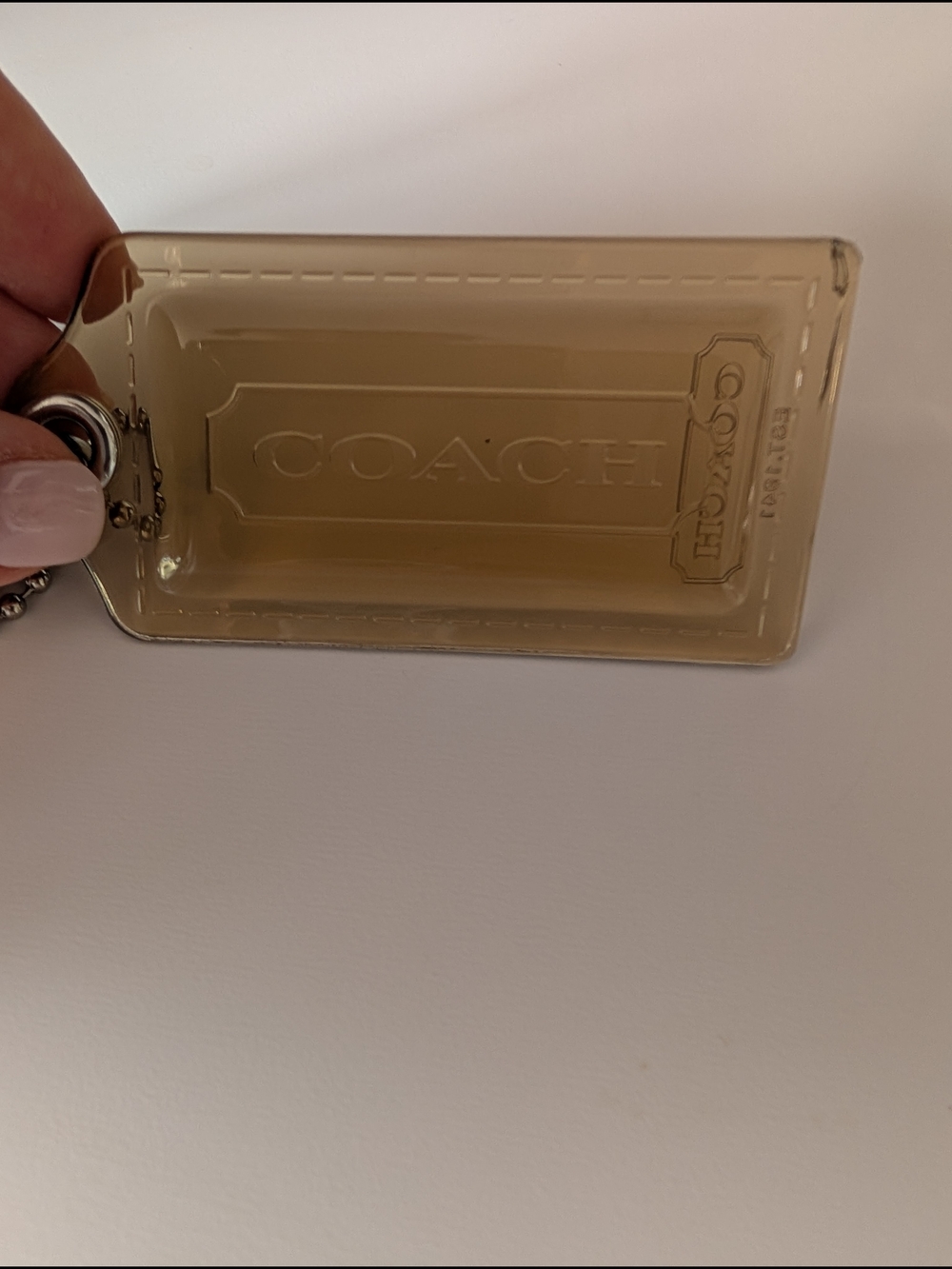 Coach 3.5" XL Poppy Brown-Gold Translucent Hangtag